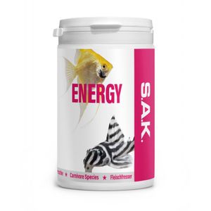 S.A.K. energy - Alleinfuttermittel für alle Zierfischarten, die höheren Anteil an Fleischkomponenten verlangen. Granulat 130 g (300 ml) Granulatgröße 3 Körnung 1.6 - 2.7 mm - Fischgröße 7 - 13 cm