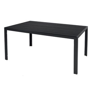 Großer Non-Wood Gartentisch 180x90cm aus Aluminium anthrazit / schwarz