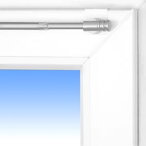 Gardinenstange/ Vitragenstange "Basic" 35-55cm ausziehbar Nickel-optik (Fensterdicke 15-20mm)