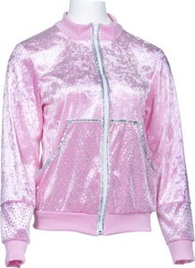 Rosa Silberne Trainingsjacke – Kostüm Puppe Gr. 36-46 für Damen 44