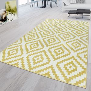 TT Home Wohnzimmer Teppich Kurzflor Wohnzimmer Ethno Design Rauten Design Skandi Design Modern Größe 200x280 cm
