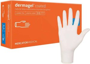 Latex-Handschuhe Einmalhandschuhe Puderfrei Elastisch Reißfest transparent MERCATOR Dermagel, Größe:XS - 100 Stück