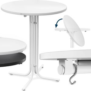 Casaria® Stehtisch Klappbar Outdoor Gastro Bistrotisch 2x Haken Ø 80 cm Rund Witterungsbeständig Weiß Bartisch pulverbeschichtet Metall MDF Casaria® Stehtisch Klappbar Outdoor Gastro Bistrotisch 2x Haken Ø 80 cm Rund Witterungsbeständig Weiß Bartisch pulverbeschichtet Metall MDF