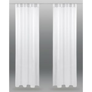 2er Pack Gardine Transparent Noella Schlaufen, Größe: 140 x 145cm (Weiß)
