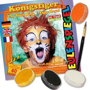 Kinderschminke-Set Königstiger, Top-Motiv, Profi-Aqua, 4 Farben+Pinsel