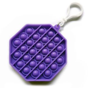 Fidget Toys Push Pop Schlüsselanhänger - Antistressspielzeug Achteck Lila