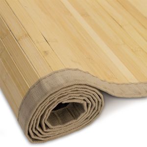 Homestyle4u 1585, Bambusová rohožka Bambusový koberec Bambus 60x300 cm Svetlá prírodná rohožka Kúpeľňa Predsieň