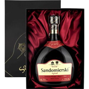 Sandomierski Met Trójniak-Drittel Geschenkset in einer seidenwattierten Verpackung | Honigwein 750ml | 13% Alkohol Metwein | Polnische Produktion