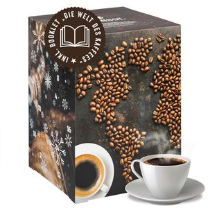 Corasol Premium Kaffee-Weltreise Adventskalender XL mit 24 Gourmet Röstkaffees aus 24 Ländern im Coffeebag, inkl. Booklet (240 g)