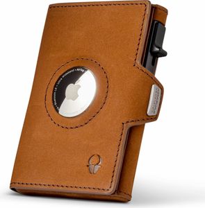 DONBOLSO Slim Wallet Austin Air I Minimalistischer Push-Up-Kartenhalter mit Apple AirTag-Fach, Platz für 10 Karten & RFID-Schutz I Kompaktes Kreditkartenetui aus Leder I Mini-Geldbörse für Herren