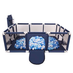Selonis ohrádka dětské velké hřiště se 100 míčky ohrádka pro děti, tmavě modrá:babyblue/blue/pearl