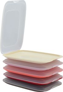 5x stapelbare Aufschnittbox Frischhaltedose Wurst Behälter Farbe Multicolor