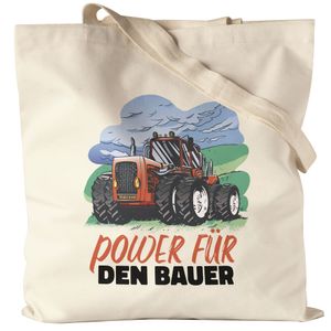 Power Für Den Bauer Jutebeutel Stoffbeutel Canvas Geschenkidee Bauern Bauernhof Fans Farmer Landwirtschaft Traktor Trecker