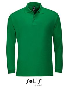 Herren Longsleeve Poloshirt Winter II - Farbe: Kelly Green - Größe: M