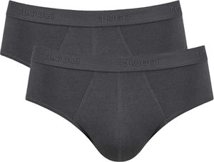 Sloggi Herren Slips, 2er Pack - 24/7 Midi, Unterwäsche, Unterhose, Baumwolle, Logo, einfarbig Schwarz M