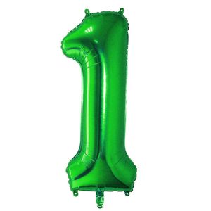 Oblique Unique 1x Folien Luftballon mit Zahl 1 Kinder Geburtstag Jubiläum Silvester Party Deko Ballon grün