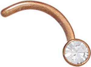 JOBO Piercing Nasenpiercing Nasenstecker Edelstahl rotvergoldet 1 weißer Kristall