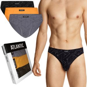 Pánske slipy Atlantic 3MP-149 A'3 M-2XL Farba: ČIERNO-ŽLTO-ŠEDÁ, Veľkosť: M