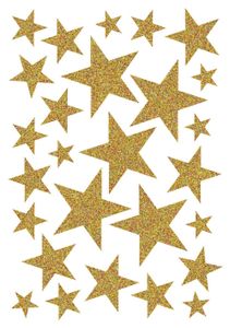 HERMA Weihnachts-Sticker MAGIC "Sterne gold" glittery 1 Blatt à 26 Sticker