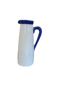Vase Tonkrug Keramik Mediterran Blau Weiss Vintage Retro