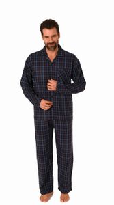 Herren langarm Flanell Pyjama Set Schlafanzug zum durchknöpfen - 222 101 15 871