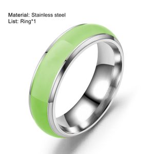 Einfache Mode Uni leuchtende einfarbige leuchtende Ring Schmuck Zubehör-Grün,US 8