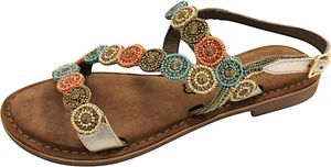 Lazamani Helena Damen Leder-Sandalen Multi Größe 38