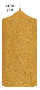 Glamour Glitter Stumpenkerzen gold, 120 x 60 mm, 4er Set