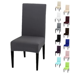 Stuhlhusse Stretch Dunkelgrau elastischer Universal Stuhlüberzug Esszimmer Stuhlbezug Dehnbar, 1 Stück