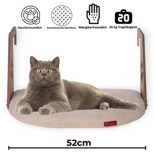 Hängebett Katzen 52cm in 3-Farben Katzenbett Katzenliege Heizungssitz Hängematte: Champagne