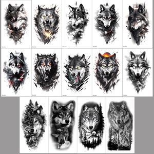 INF Vodotěsné samolepky na dočasné tetování 14dílné Vlk