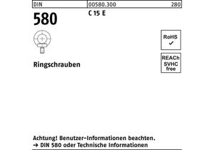Ringschraube DIN 580 M 36 C 15 E Ohne Oberflächenangabe