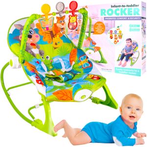 Malplay BabyWippen | elektrische Babyschaukel | Sitz mit Baby Mobile | Tiere Motive | bis zu 3 Jahren 18 kg