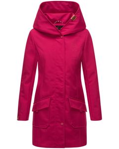 Marikoo Mayleen Trendige Damen Softshelljacke Outdoor Regenjacke mit Kapuze für die Übergangszeit Fuchsia Gr. 36 - S