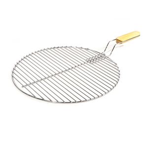 BBQ Grillrost Rund Ø44,5cm aus Hochwertigem Edelstahl mit Handgriff für Gasgrill, Kugelgrill usw.