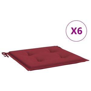 vidaXL Gartenstuhl-Kissen 6 Stk. Weinrot 40x40x3 cm Oxford-Gewebe