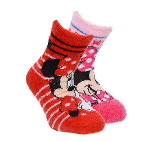 Disney Minnie Mouse Kinder Antirutsch-Socken, 2er Pack, rot-pink, Größe:27-30