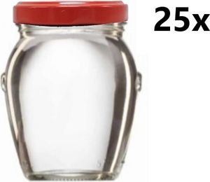 Varné sklo 145 ml AMFORA číre 25 ks VČETNE ČERVENÝCH LÍSTKOV, počet kusov v balení: 25