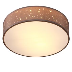 Monzana Deckenlampe Sternenhimmel Stoff Rund E27 Deckenleuchte Stoffdeckenleuchte Stoffdeckenlampe Schlafzimmer Wohnzimmer, Größe/Farbe:30cm Taupe