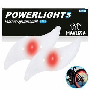 POWERLIGHTS LED Fahrrad Speichenlicht Beleuchtung Radlicht Felgenlicht [2er Set]