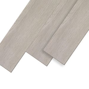 TWOLIIN PVC Bodenbelag Selbstklebend Fliesen Vinylboden Holz-Optik, 91,44 x 15,24 x 0,2 cm, 36 Stück für ca. 5 m², Nachbildung-Dielen für Küche Wohnzimmer Balkon (Beigegrau)