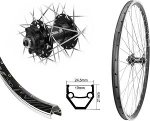 Bärwinkels Vorderrad 26 Zoll Hohlkammer Disc 26" Silber Industrielager 19-559 6 Loch Scheibenbremse