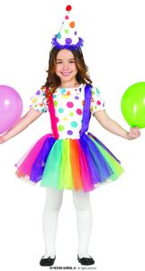 Clown - Kostüm für Mädchen Gr. 98 - 134, Größe:110/116