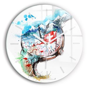 Wallfluent Große Wanduhr – Stilles Quarzuhrwerk - Uhr Dekoration Wohnzimmer Schlafzimmer Küche - Zifferblatt mit Striche - weiße Zeiger - 60 cm - Schweizer Uhr
