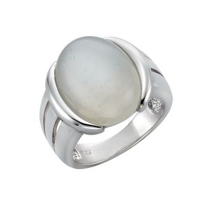 Zeeme Gemstones Ring 925/- Sterling Silber weiß 052 (16,6) Mondstein weiß 360271736