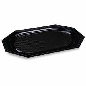 10x Catering-Platte rPET oval schwarz 45 x 30,2 cm