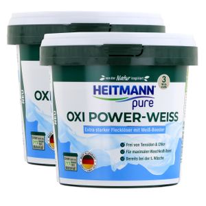 Heitmann pure Oxi Power-Weiss 500g - Flecklöser mit Weiß-Booster (2er Pack)