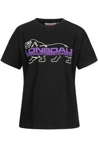 Frauen T-Shirt Oversize CULLALOE Black/Purple/White L Lonsdale