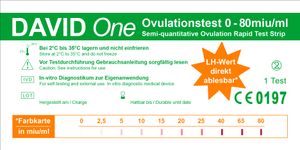 David One 30 x Ovulationstest Streifen 0-80 miu/ml mit LH Wert Anzeige