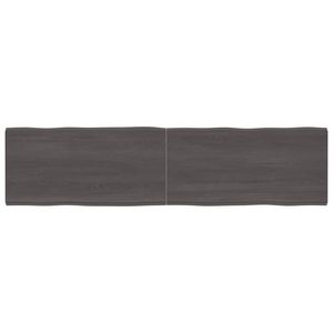 Tischplatte Dunkelgrau 200x50x6 cm Eichenholz mit Baumkante